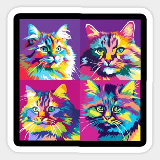 Siberian Cat Pop Art - Cat Lover Gift Sticker